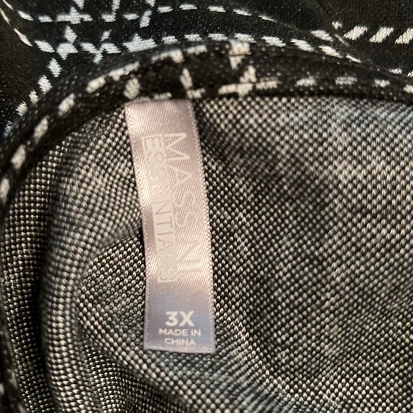 Massini Essentials Size 3X Women’s Black/White Plaid Dress w/ 3/4 length sleeve - Picture 9 of 9